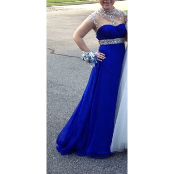 gown with short train & diamond detailing