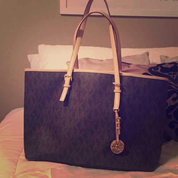 Michael Kors brown logo tote