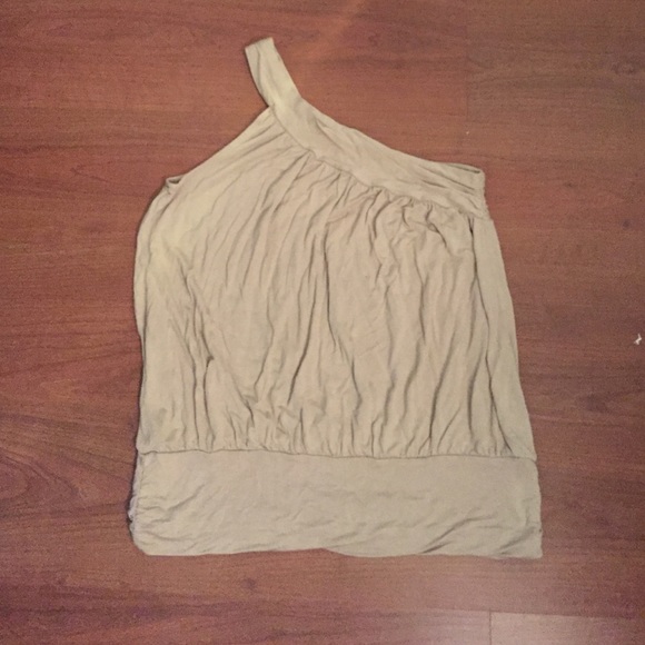 Beige One Shoulder Blouse