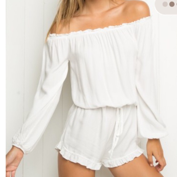 White Gabriella Romper from Brandy Melville