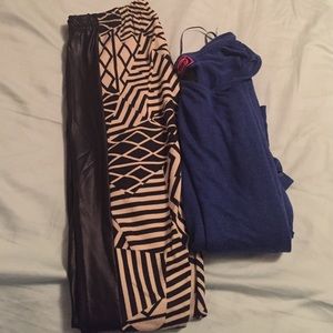 BUNDLE blue shirt with half legged leggings