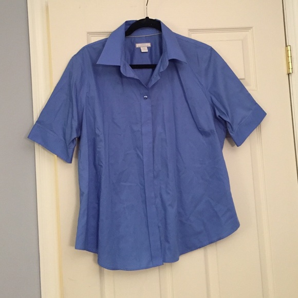 Blue Button Down Short Sleeve Shirt