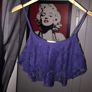 Navy lace bralette top