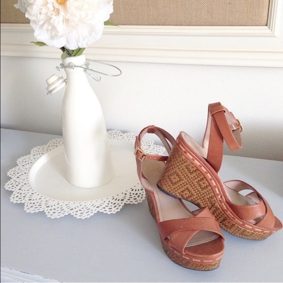 Vince Camuto Cognac Platform Wedges