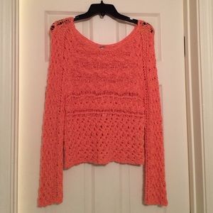 Coral Free People crochet top