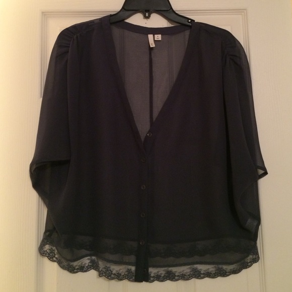 Sheer navy blue top