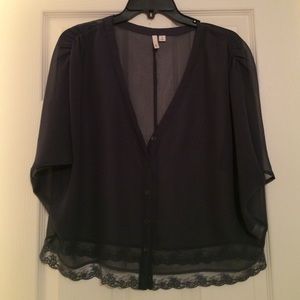 Sheer navy blue top