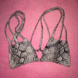 Snake print bikini top
