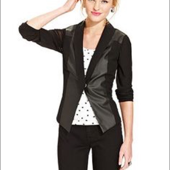 Material Girl mesh leather blazer sz. Xs