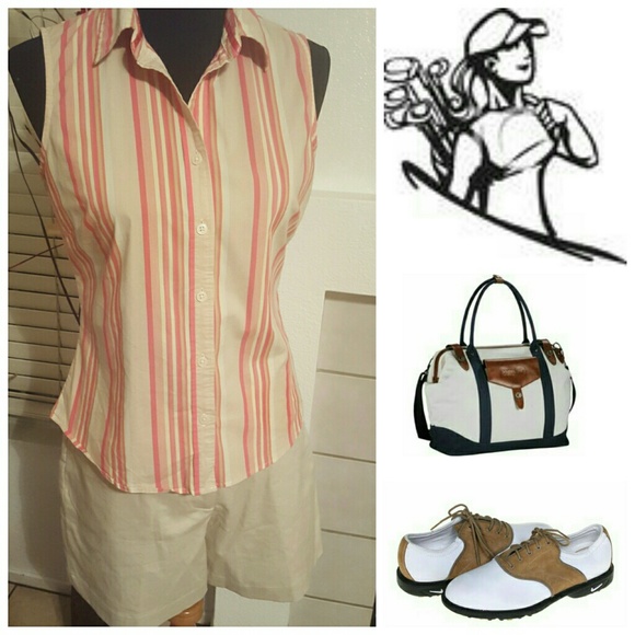 Bnwot Nike Dri Fit Shorts w Button Down Bundle 2Pc