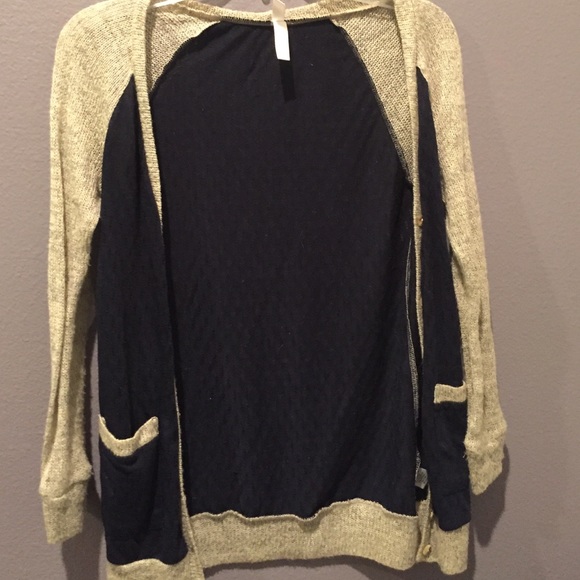 Navy blue and beige cardigan