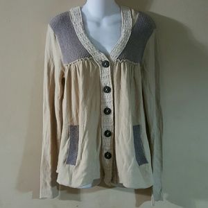 Free People  Button up, hooded sweater