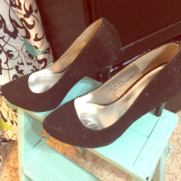Black Sparkle Heels