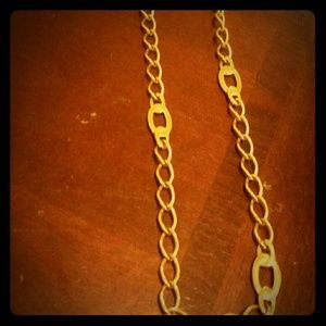 Simple long gold chain necklace