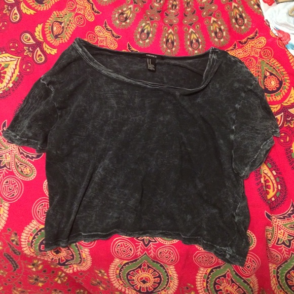 Acid wash crop top