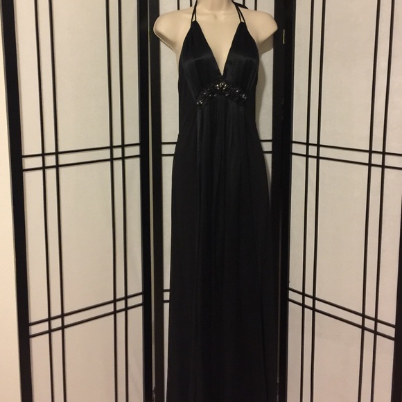 BCBGMaxAzria | Dresses | Bcbg Maxazria Black Long Halter Dress