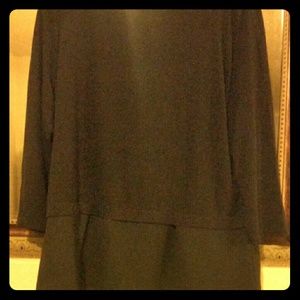 Jersey knit peplum style faux layer tee