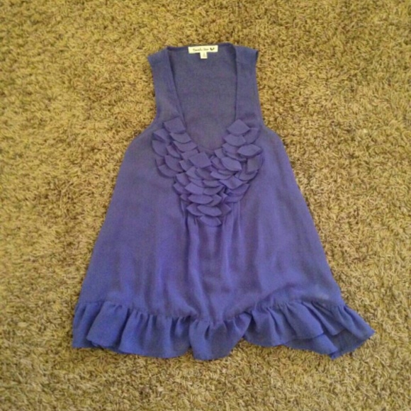Modcloth Periwinkle falls ruffle top