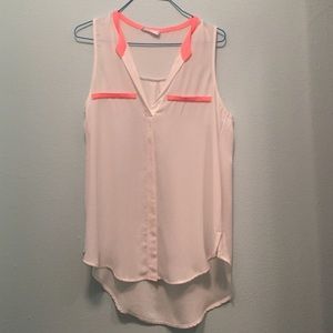 Lush Pink and White High-Low Top