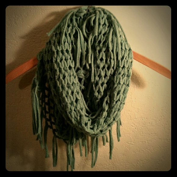 Mint green infinity scarf