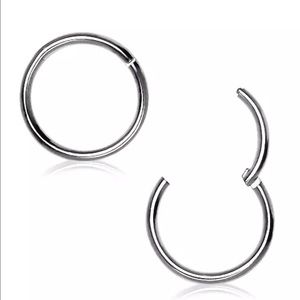 Hinged Septum Clicker Ring 16G 14G Steel Segment