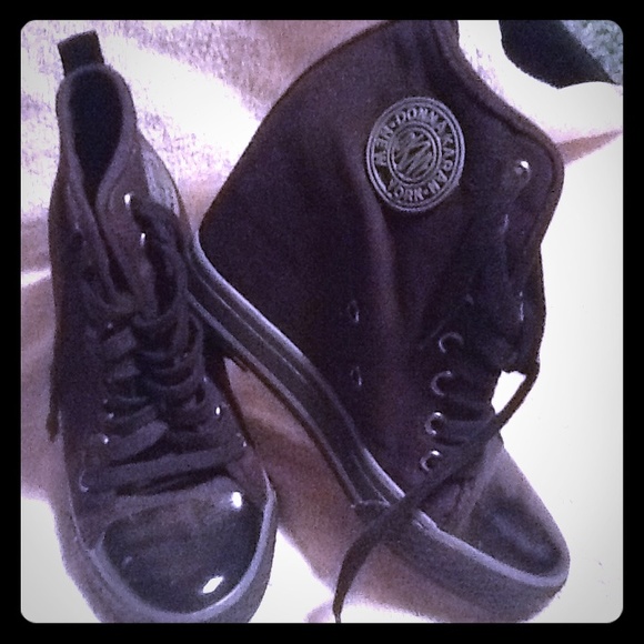 DKNY black sneaker wedges. Perfect condition.