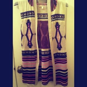 Patterned Sleeveless Cardigan