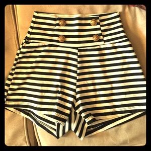 Sailor inspired high waisted shorts