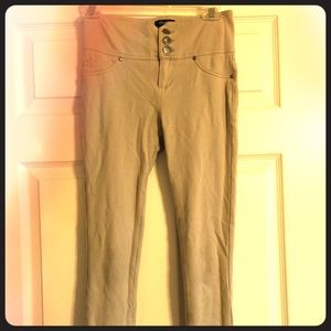 Beige stretchy pants good for work/school.