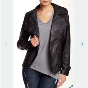 BNCI by Blanc Noir Drape Front Leather Jacket