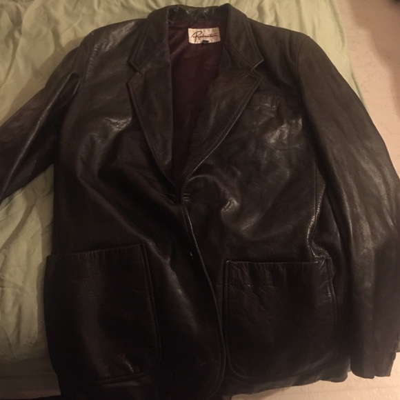 Brown leather jacket men's