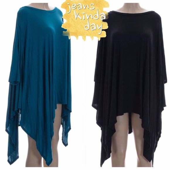tla2 Tops - 💥HP 11/20💥ASYMMETRICAL TUNICS IN BLACK OR TEAL