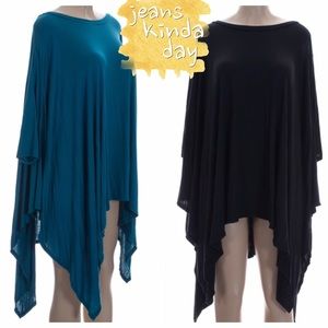 💥HP 11/20💥ASYMMETRICAL TUNICS IN BLACK OR TEAL