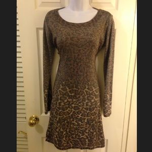 Gray tone, leopard print dress.