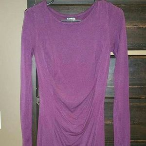 Express purple rouched sweater dress