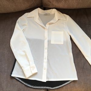 Girls Faux leather blouse