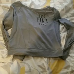 PINK off the shoulder crew