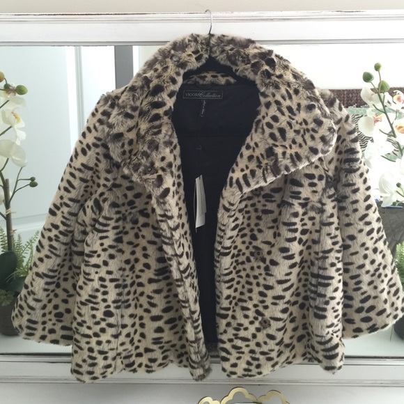 Faux fur cape jacket