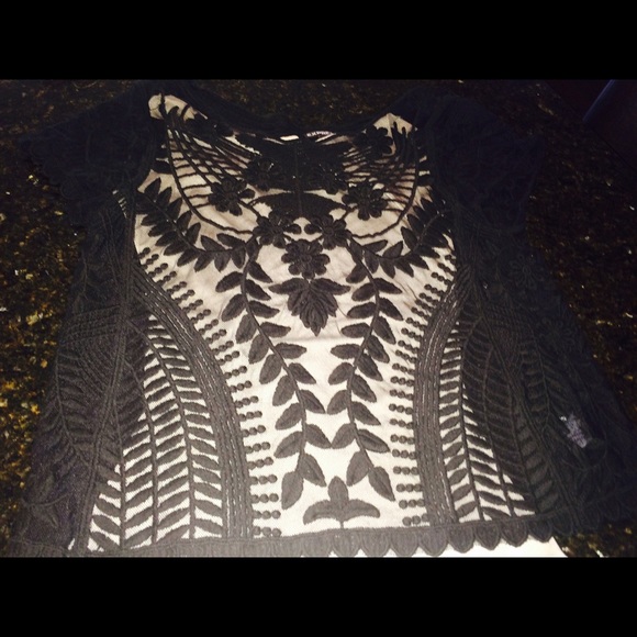 Express see through lace express shirt.
