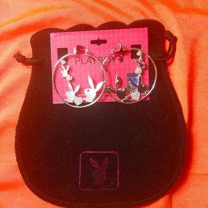 Authentic Play Boy crystal hoops💋