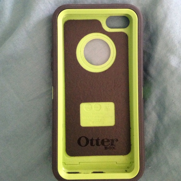 Green and grey Otter Box case for iPhone 5c