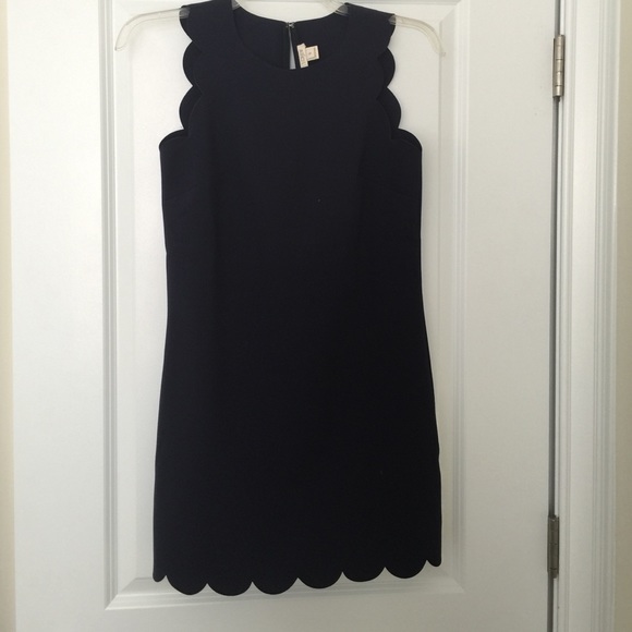 JCREW scalloped dress NAVY