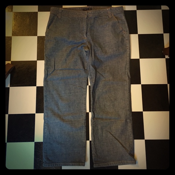 JCrew cropped denim pants.