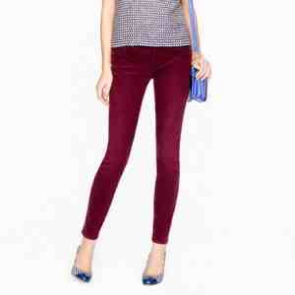 Maroon J.Crew Matchstick cord pant 24 regular