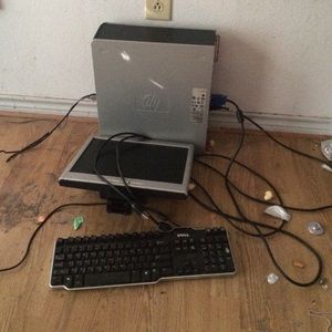Computerwith keyboard and box and mouse