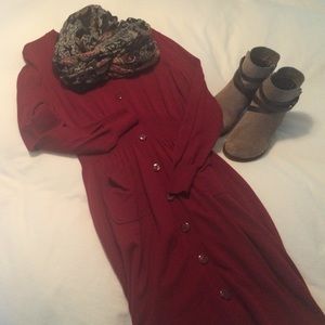 Red Anne Klein knit dress