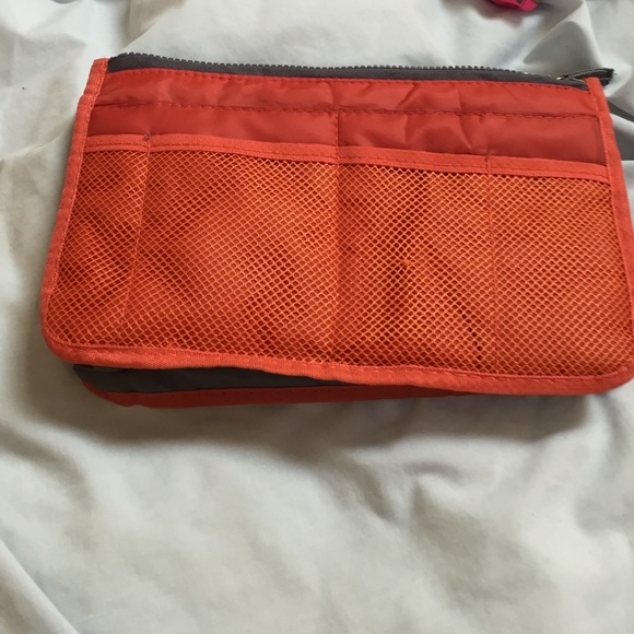 Orange and gray purse organizer