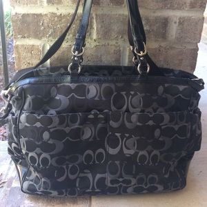Coach black diaper bag