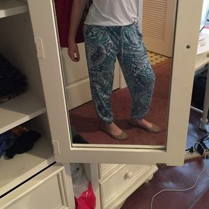 Blue paisley parachute pants Blue paisley parachute pants