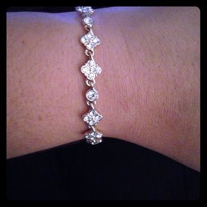 Silver and crystal bracelet